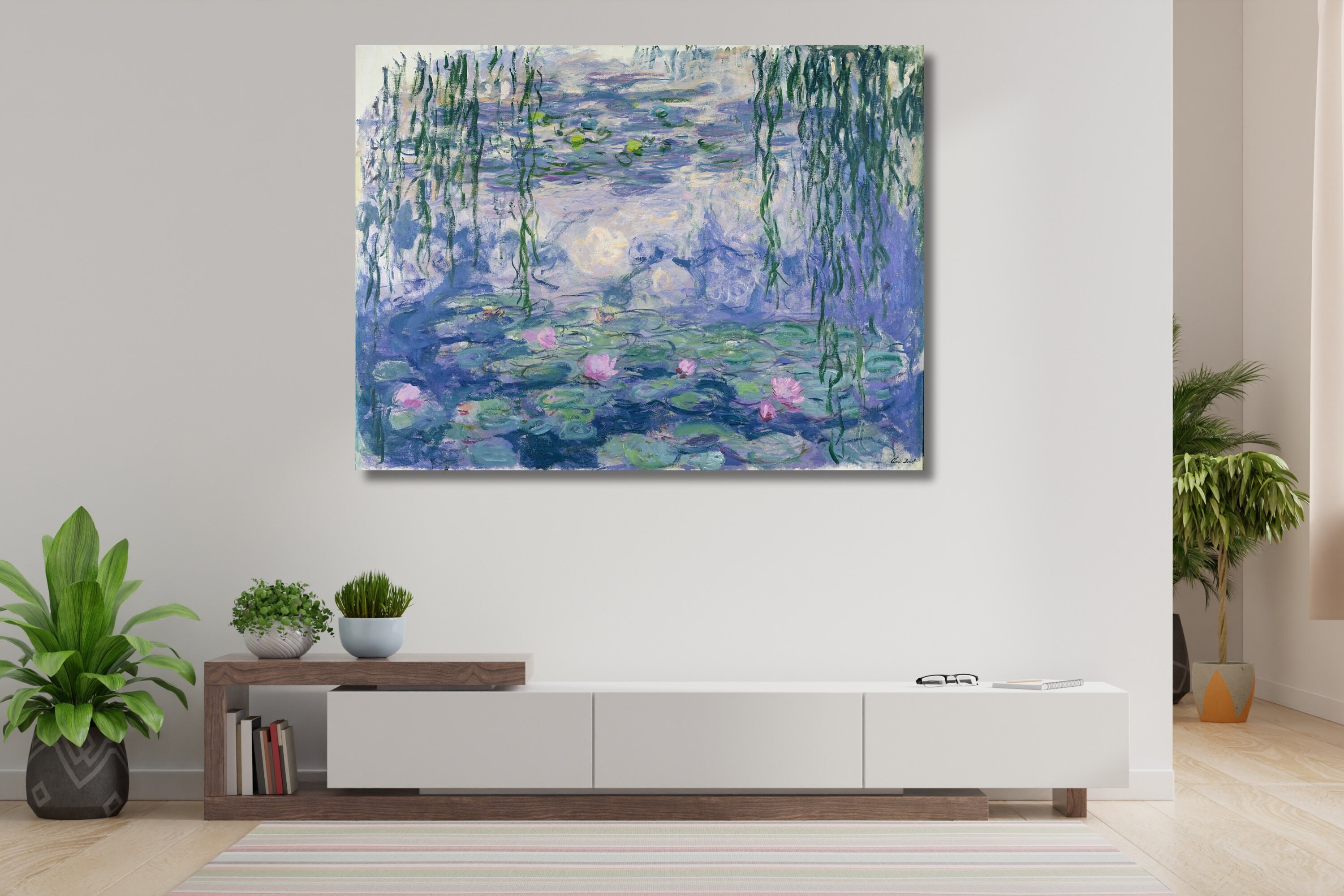 Claude Monet Water Lilies Canvas Wall Decor|fine Art Print|claude Monet ...