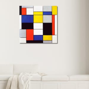 Composition A by Piet Mondrian|Abstract Print|Mondrian Artwork|Modern Exhibition|Geometric Poster|Office Wall Decor|Ready to Hang of Poster