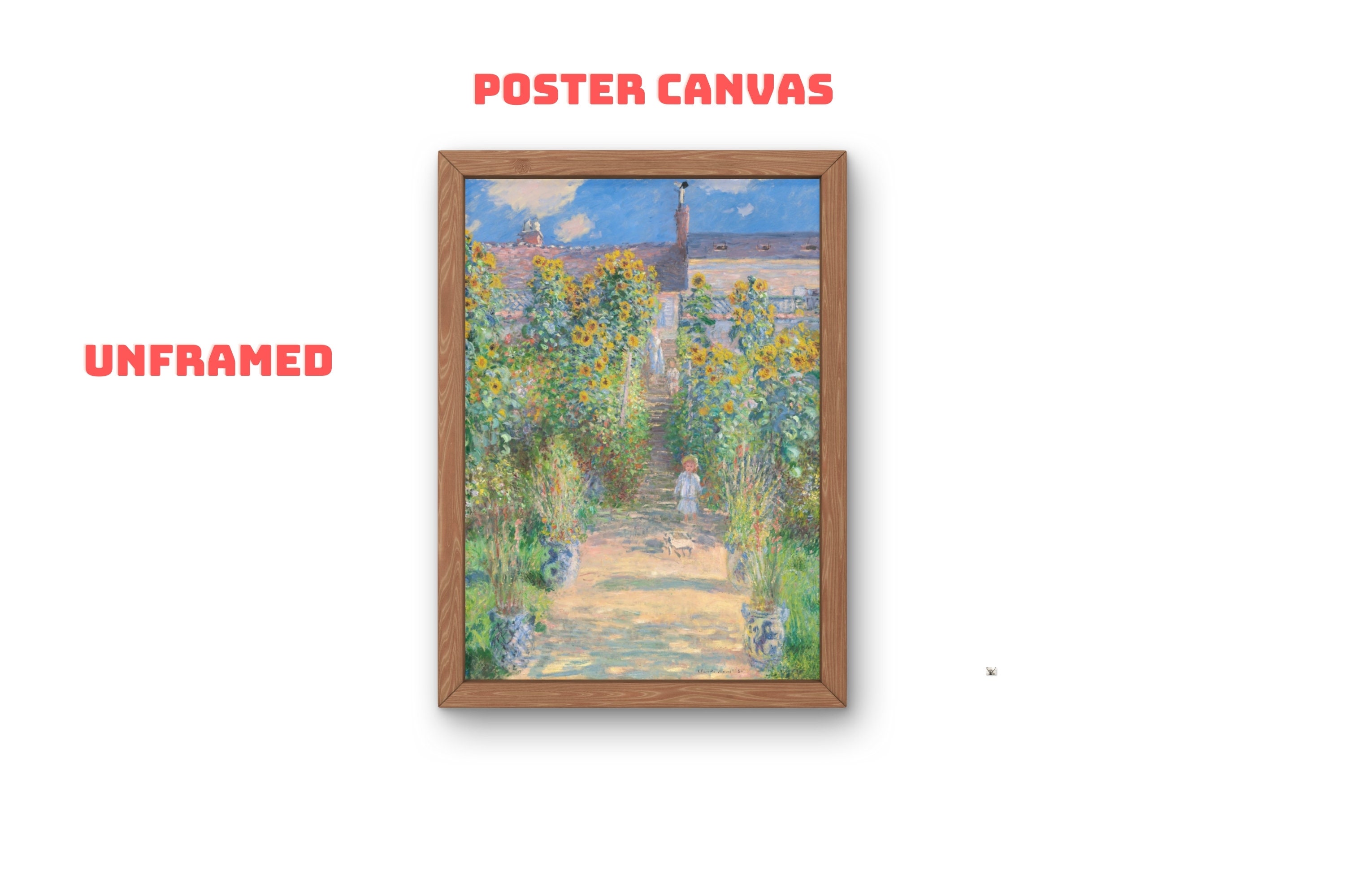 クロード・モネ：ヴェトゥイユの画家の庭（1880）キャンバスアート