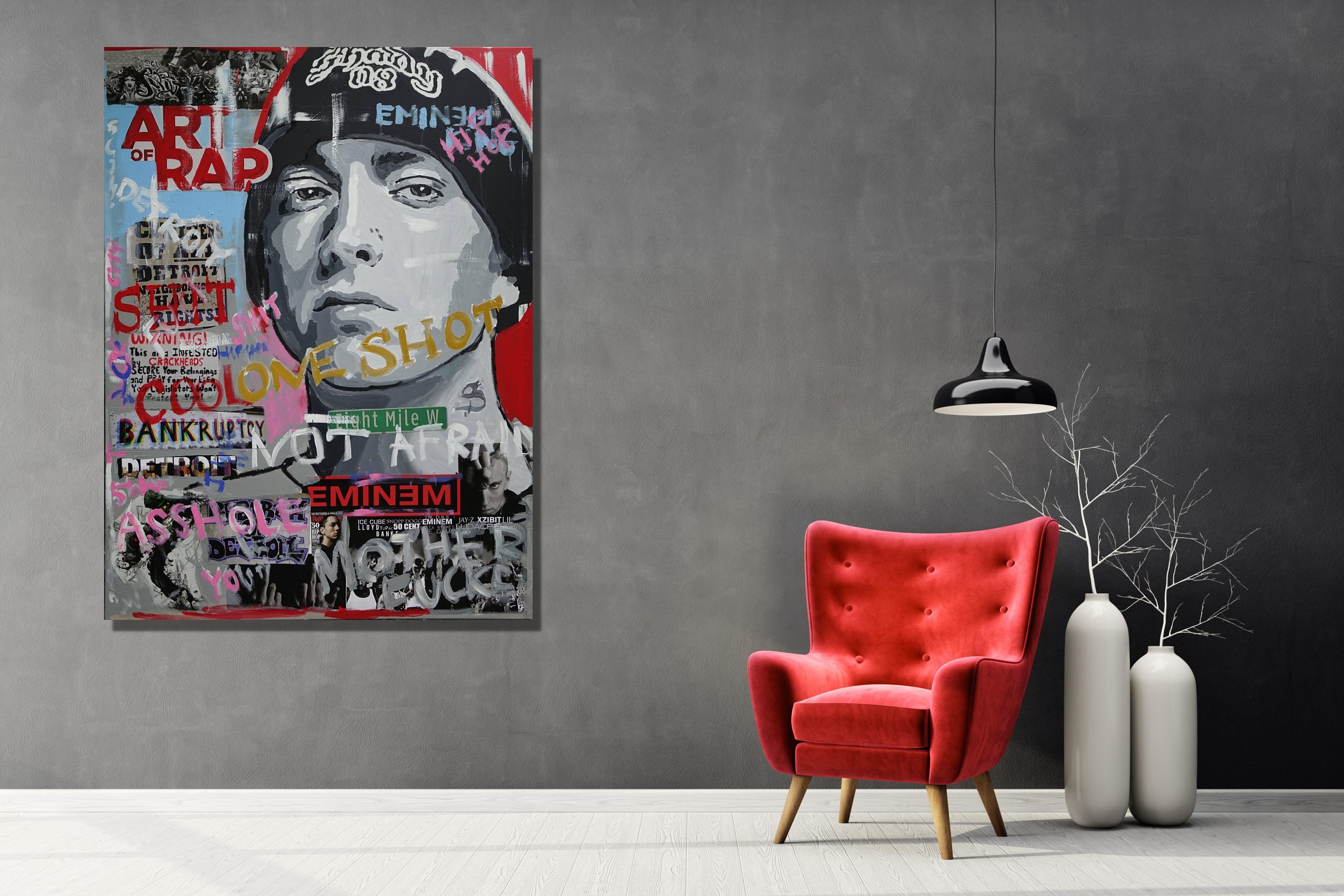 Bankye The Rapper Eminem Banksy Music Canvasbanksy Eminem Printeminem Poster ...