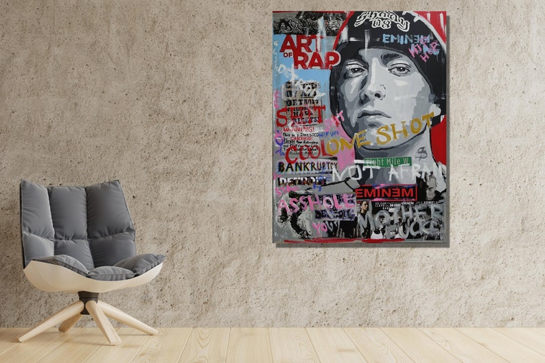 Bankye The Rapper Eminem Banksy Music Canvas|banksy Eminem Print|eminem Poster Painting ...