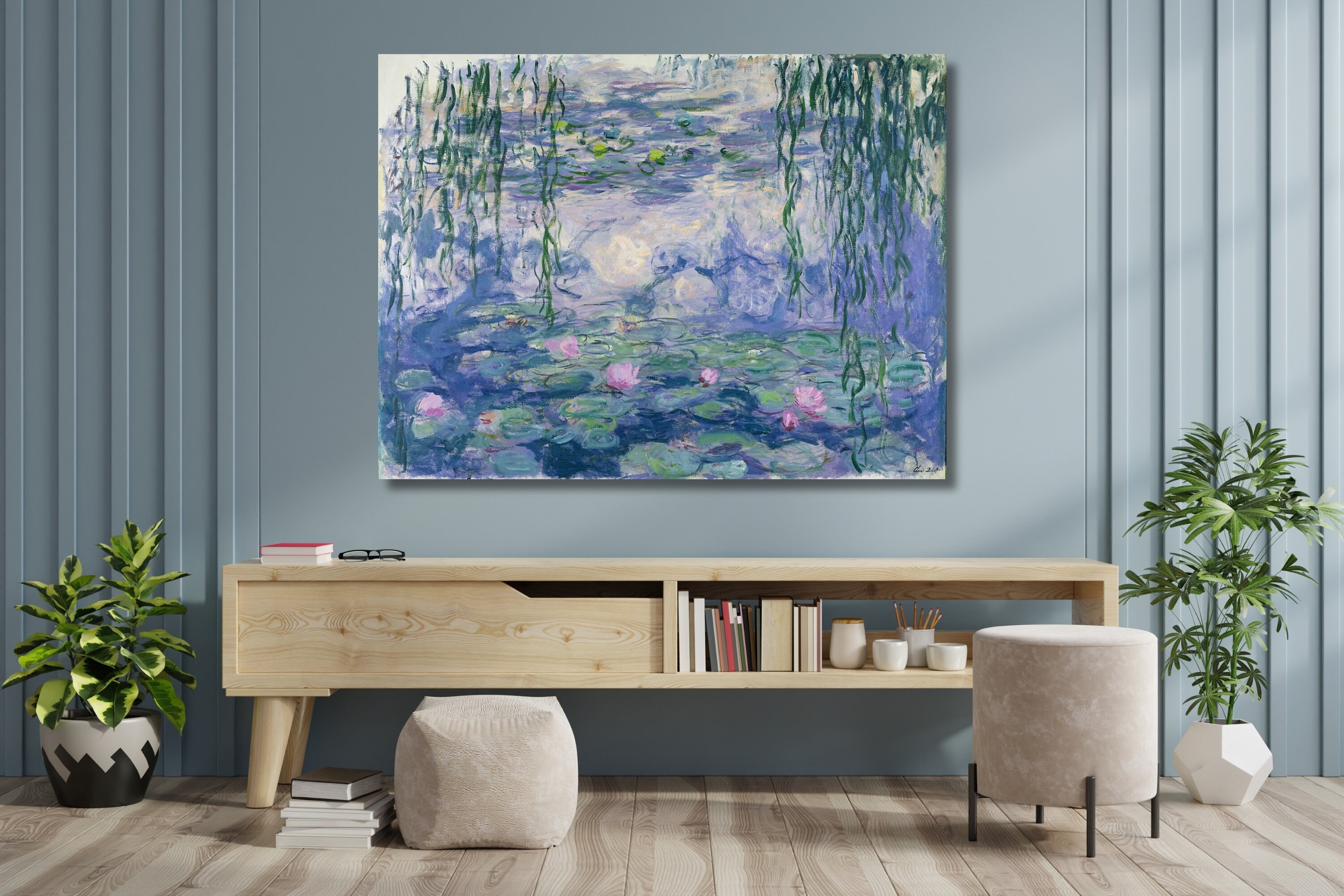 Claude Monet Water Lilies Canvas Wall Decor|fine Art Print|claude Monet ...