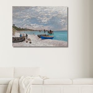 The Beach at Sainte-Adresse by Claude Monet|Monet Exhibition|Art Reproduction|Fine Art Print|Gift Idea|Coastal Print
