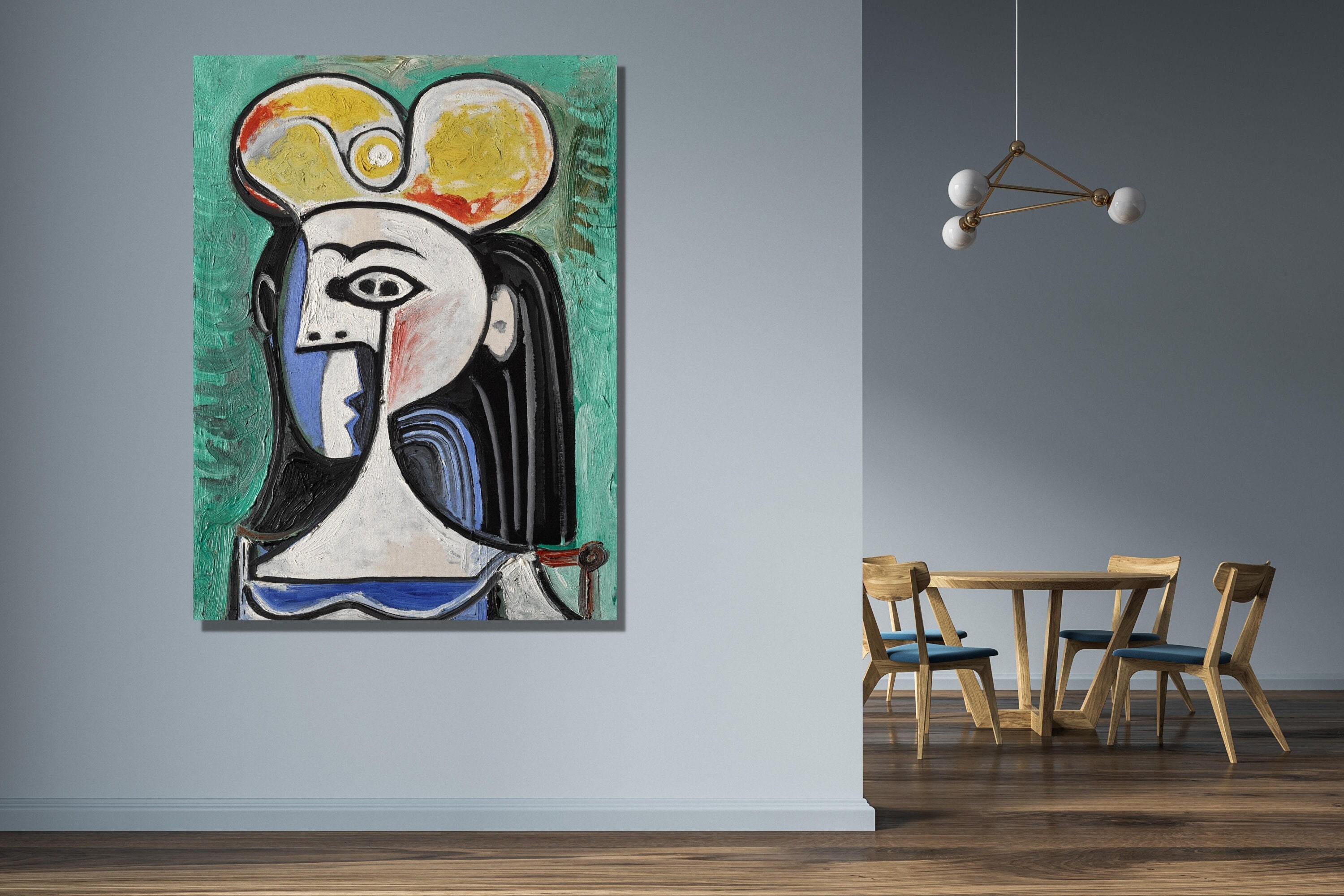 Picasso Floral Portrait of Jacqueline Art Print,picasso Artwork