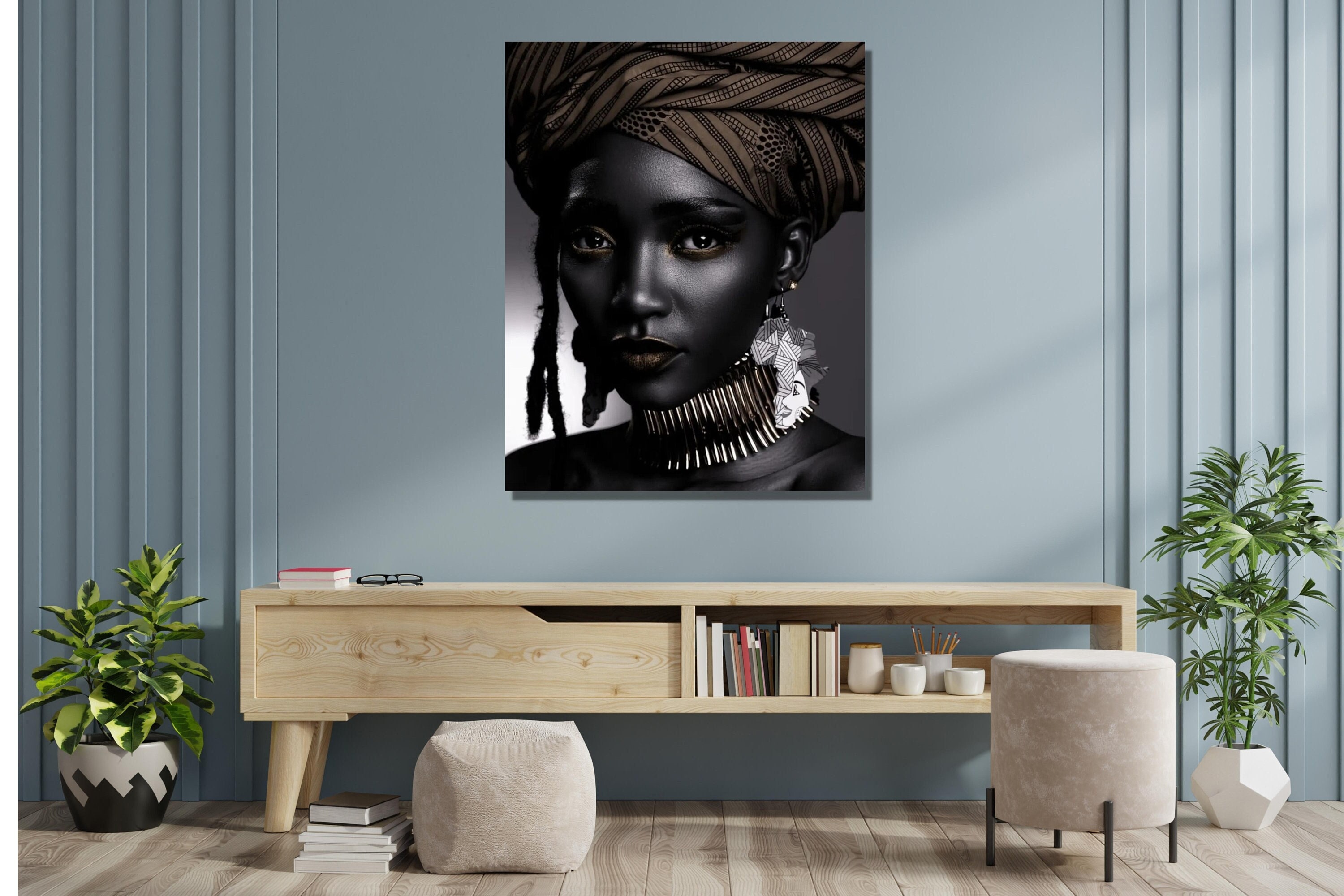 Black Woman Art, Living Room Canvas Wall Art,print Artwork, Afro ...