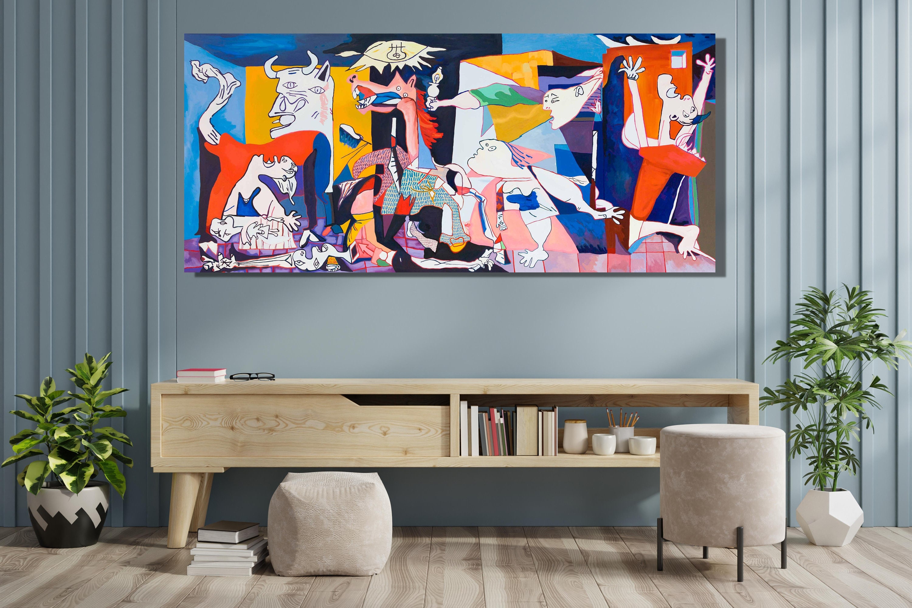 パブロ ピカソ: ゲルニカ (三連画 1937) キャンバス|ピカソ作ゲルニカ