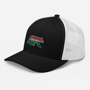 Trucker Cap bear Cap grizzly bear hat mesh grizzly bear hat cap mesh baseball grizzly cap