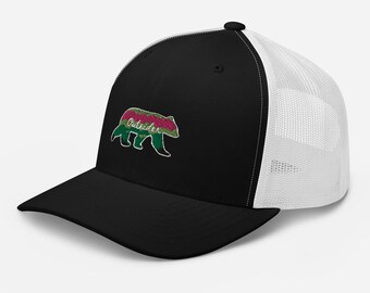 Trucker Cap bear Cap grizzly bear hat mesh grizzly bear hat cap mesh baseball grizzly cap