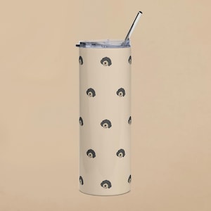 Doodle Black and White Dog Straw Tumbler Urban Outfitters for Goldendoodle Labradoodle Aussiedoodle Cockapoo Bernedoodle Maltipoo Cavapoo