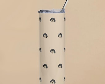 Doodle zwart-witte hond stro Tumbler Urban Outfitters voor Goldendoodle Labradoodle Aussiedoodle Cockapoo Bernedoodle Maltipoo Cavapoo
