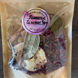 Love & Romance Simmer Pot Kit - Simmer pot spell- Herbal Incense - Stovetop Potpourri - Home Cleansing - Altar Tools - Ritual