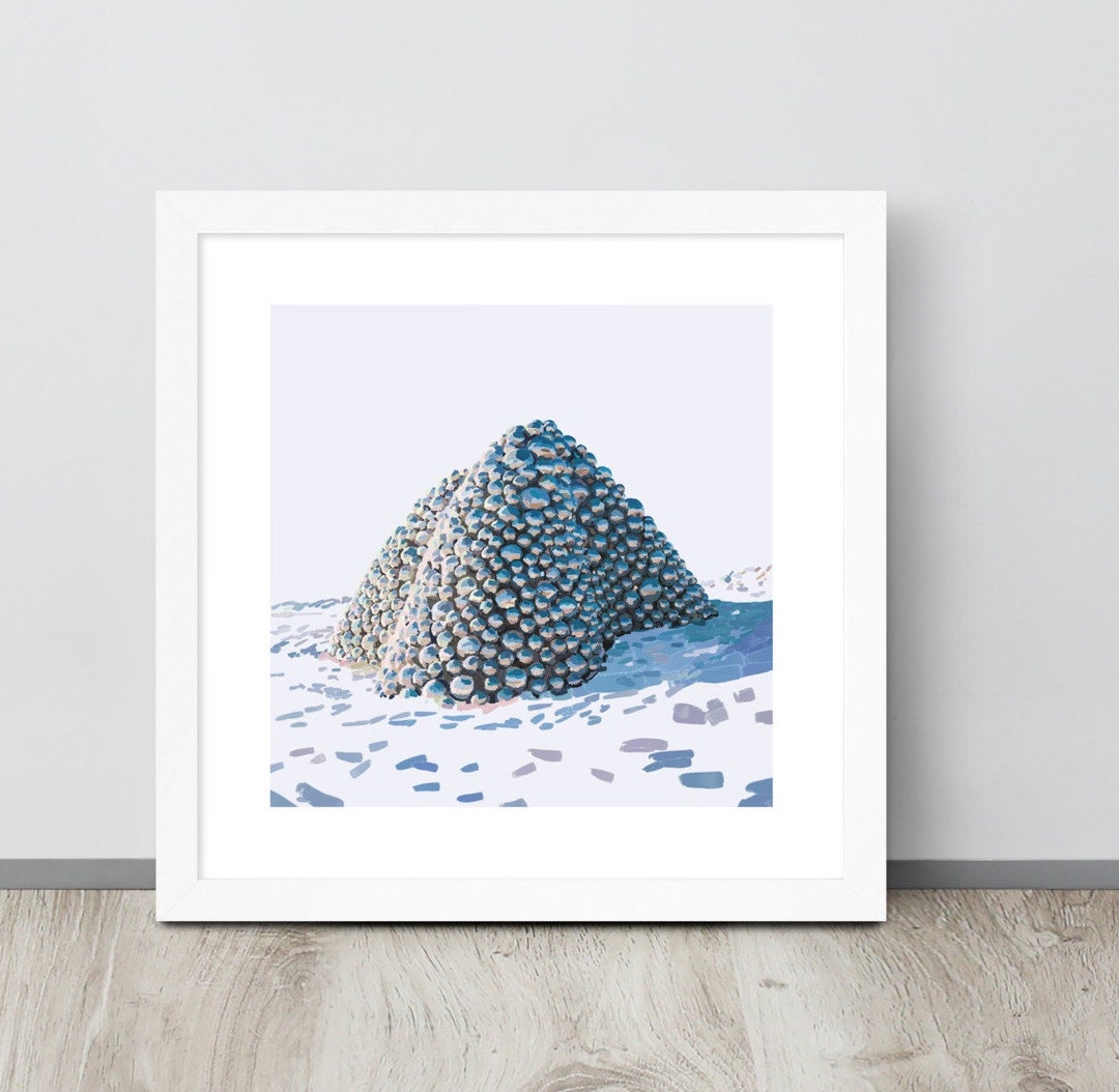 Edmonton Talus Balls Palette Knife Contemporary Art Print Giclée on Archival, Acidfree Paper