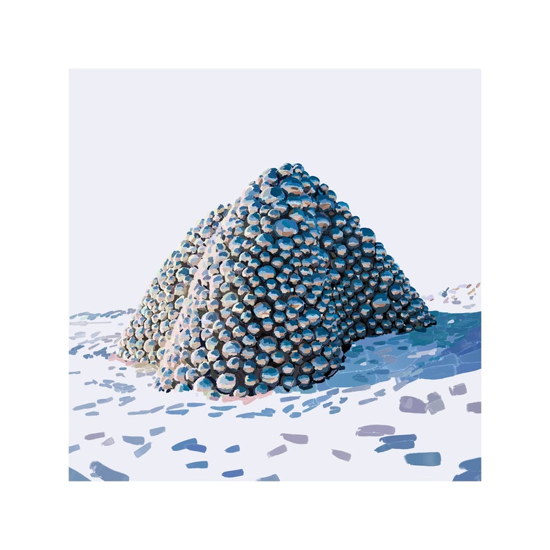 Edmonton Talus Balls Palette Knife Contemporary Art Print Giclée on Archival, Acidfree Paper