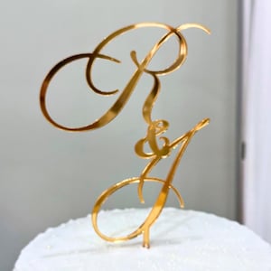 Personalized Wedding Cake Topper | Custom Monogram Topper | Fancy Wedding Initial Cake Topper
