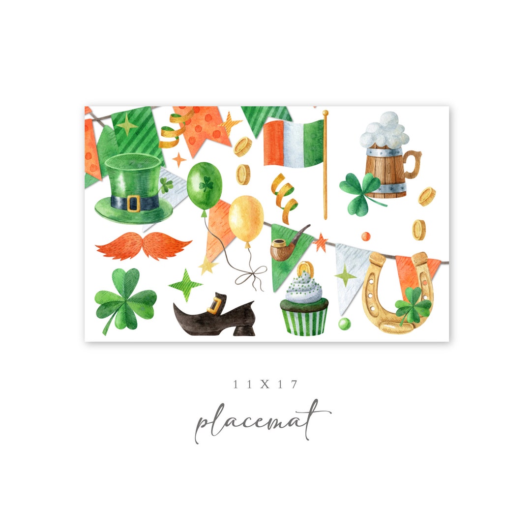 11X17 Printable St Patricks Day Placemat, St Patricks Day Dinner ...