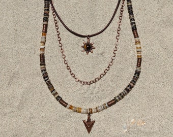 Coastal vibes meerstrengige uniseks ketting (0076N)