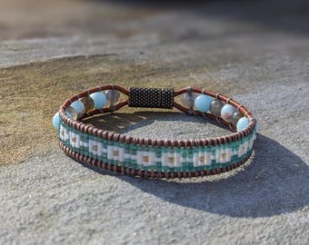 Enkele wikkelarmband: kettingpatroon (0019B)