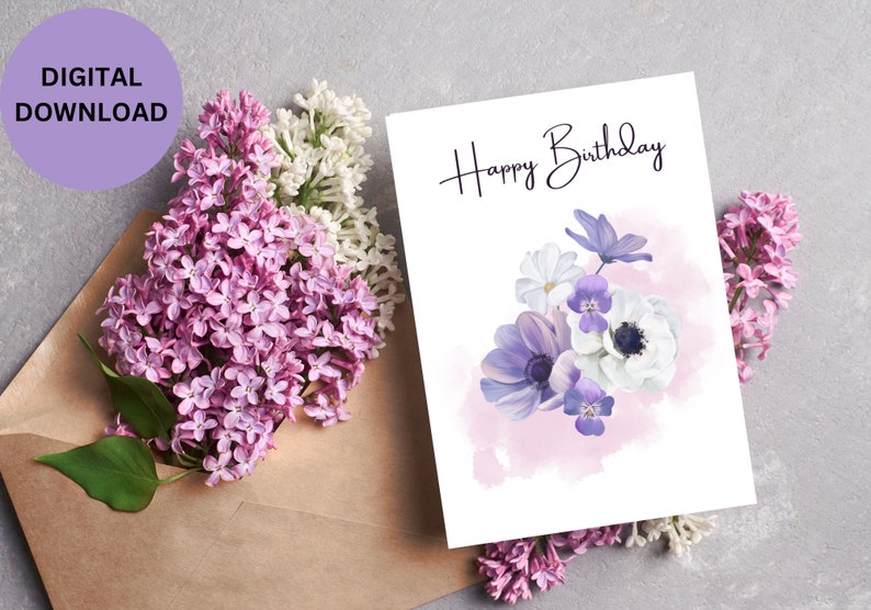 Happy Birthday Greeting Card Digital Download Printable Etsy Australia