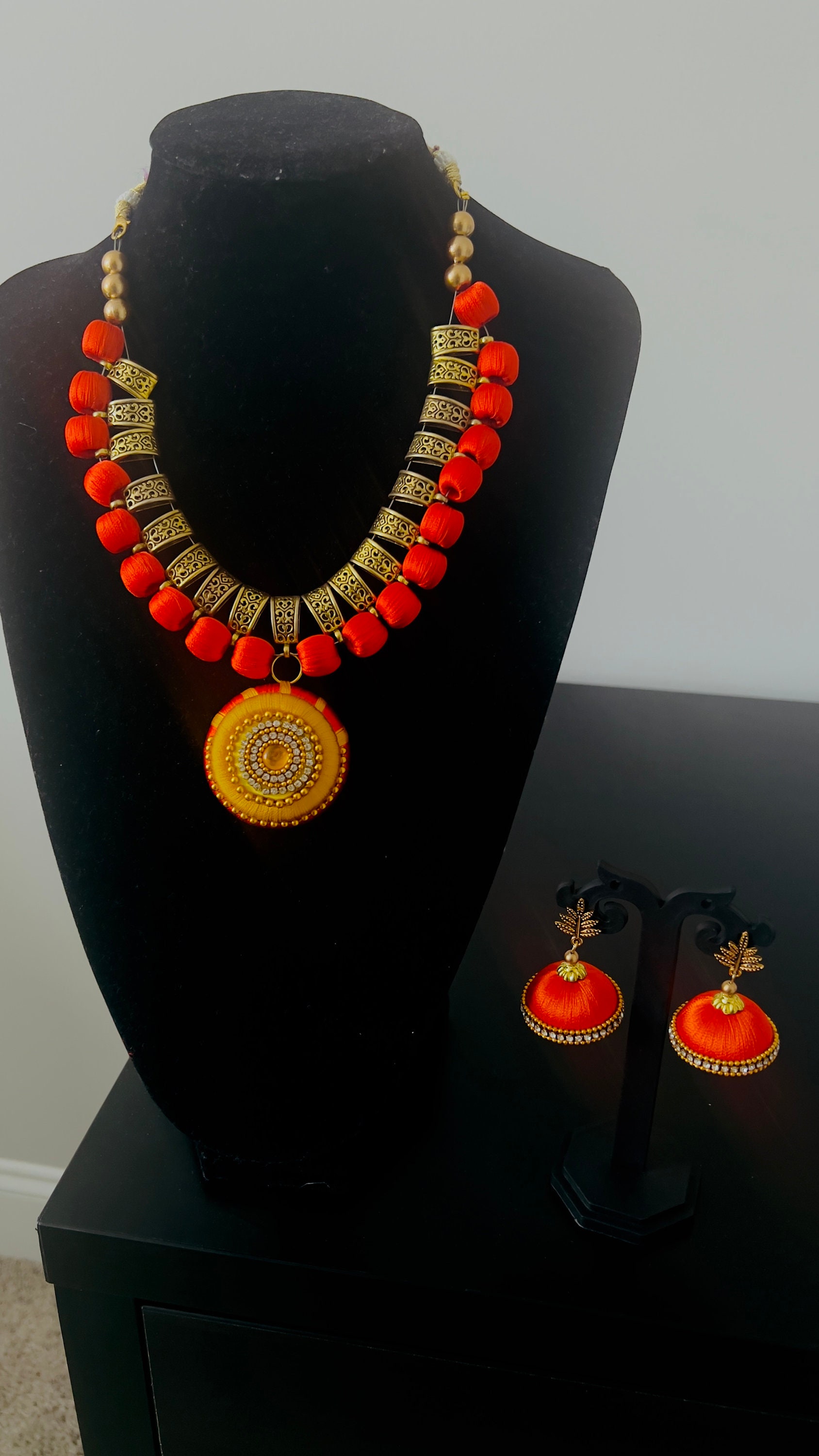 Red and White Color Silk Thread Earring and Necklace Set, Buy Silk Thread  Jewelry, Silk Thread Jhumkas and Necklace, Handmade Jewelry - Etsy