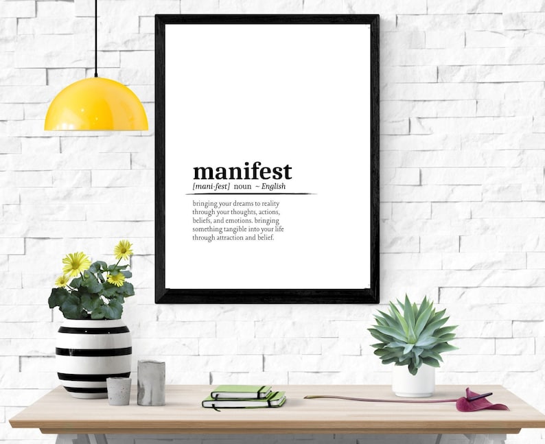 Manifest Definition, Printable Wall Art, Manifest Poster, Manifest ...