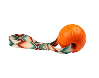 High-Vis Foam Fetch Dog Ball - Duurzaam kleurrijk nylon handvat, Azteeks oranje handvat, twee maten, oranje EVA-schuimspeelgoed