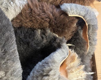 1lb. Real Sheepskin Scraps - Undyed - Craft Projects, Stuffing, Accessories, Art, Wool Craft