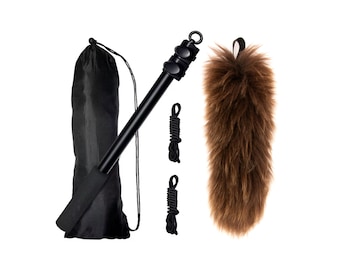 Verstellbare Teleskop Flirtstange mit langlebigem Schaffellköder – Hundetraining und Übungsset