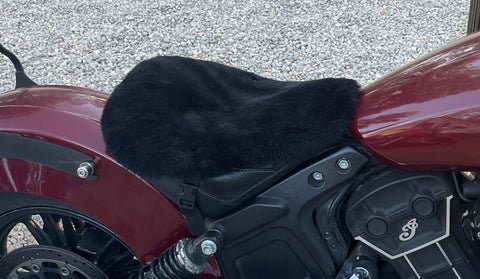 High Quality Black Sheepskin Motorcycle Seat Cover for Sale Online –  Leather-Moccasins