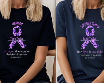 Support Squad Lymphoma Cancer Shirt, Hodgkins Lymphoma Awareness,Personalized Cancer Awareness Shirt,Team Cancer Shirt,Lymphoma Survivor Tee