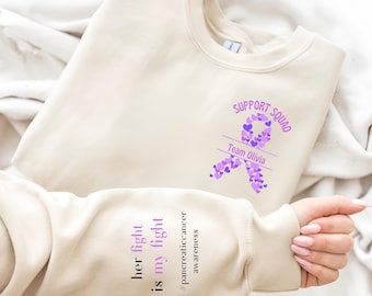 Pancreatic Cancer Sweatshirt, Cancer Support Squad, Pancreatic Support Shirt, Team Cancer Shirt, Pancreatic Team Gift, Purple Ribbon Tee