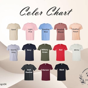 Peut inclure: Nuancier de t-shirts avec des couleurs vari&eacute;es : Sable, Rose clair, Bleu Caroline, Mauve bruy&egrave;re, P&ecirc;che bruy&egrave;re, Gris sport, Marine, Vert militaire, Rouge, Blanc, Gris fonc&eacute;, Bordeaux et Noir. Le texte "Nuancier" et le compte Instagram "@fkdesign04" sont inclus.