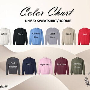 Peut inclure: Tableau des couleurs de sweats &agrave; capuche et de sweat-shirts unisexes, disponibles en blanc, noir, bleu Caroline, gris sport, sable et rouge. Autres couleurs : gris fonc&eacute;, marine, rose clair, bordeaux et vert militaire.