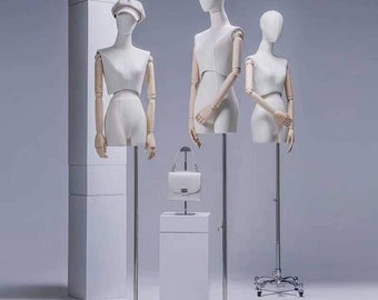 Display Mannequin Half Body Female Mannequin Torso Display Dress Form  (Arms and Head )