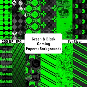 Grüne und schwarze digitale Gaming-Papiere/Hintergründe