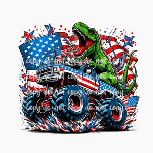 PNG 4. Juli Dinosaurier Monstertruck Design