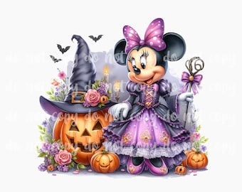 Diseño De Minnie De Halloween PNG