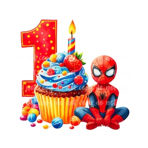 Design de super-herói de aniversário PNG