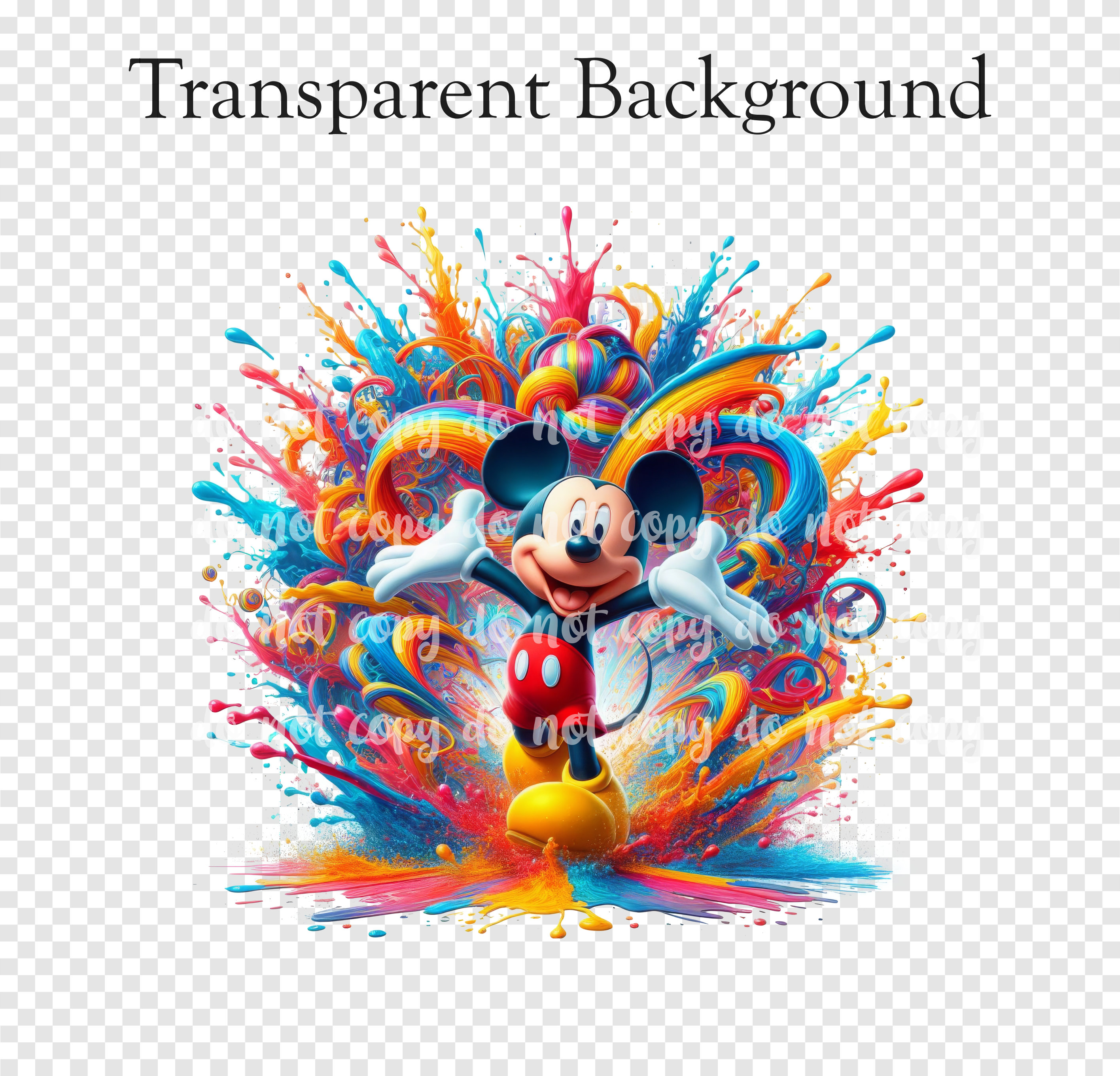 Mickey Design Feature PNG Splash Mickey Design - Etsy