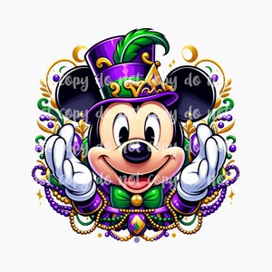 PNG Mardi Gras Mickey Design