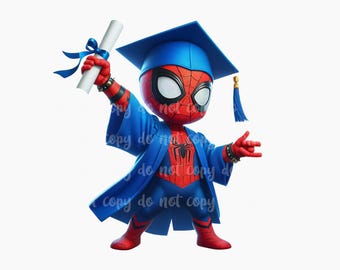 Diseño de graduación de superhéroe PNG
