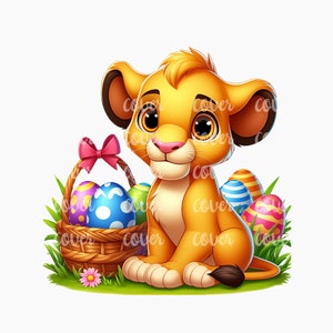 Motif Lion de Pâques PNG
