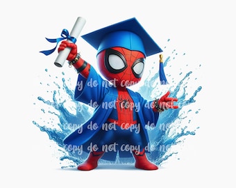 Diseño de graduación de superhéroe PNG