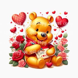 PNG Desenho de Winnie Dia dos Namorados