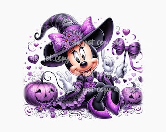 Diseño PNG de Minnie para Halloween