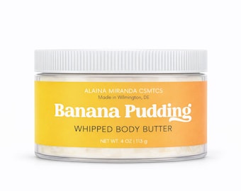 Banana Pudding Whipped Essential Body Butter, Fast Absorbing, Soft Non-Greasy Feel