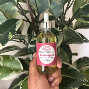 Amber Saffron Argan Body Oil: Handmade Natural Skincare