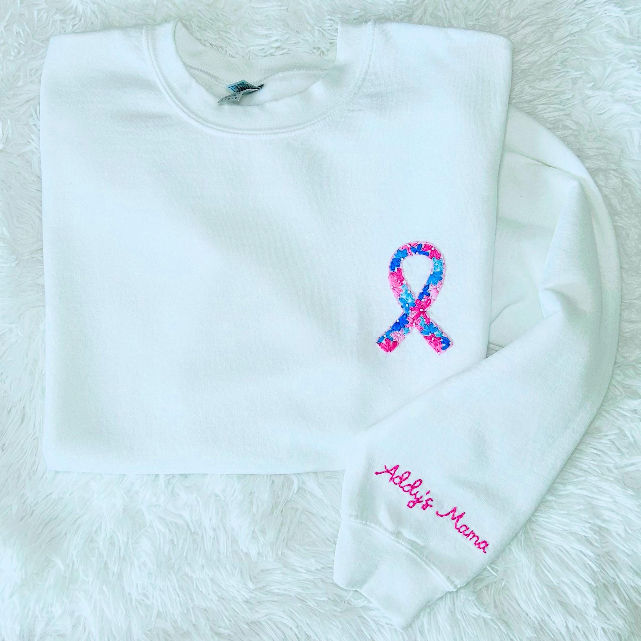 Hand Ribbions Hand Embroidered Awareness Ribbon Sweatshirt: Pregnancy & Infant Loss ...
