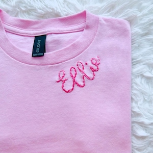 Hand Embroidered Collar Crewneck Sweatshirt | Custom Embroidered Neck Sweatshirt |  Embroidery Shirt | Neckline Embroidery