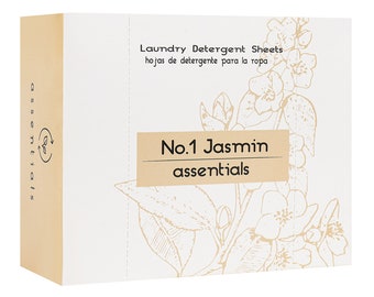 Laundry Detergent Sheets ASSENTIALS No.1 Jasmine Scented 120 Loads/60 Sheets Eco-Friendly Zero Waste Non-Toxic