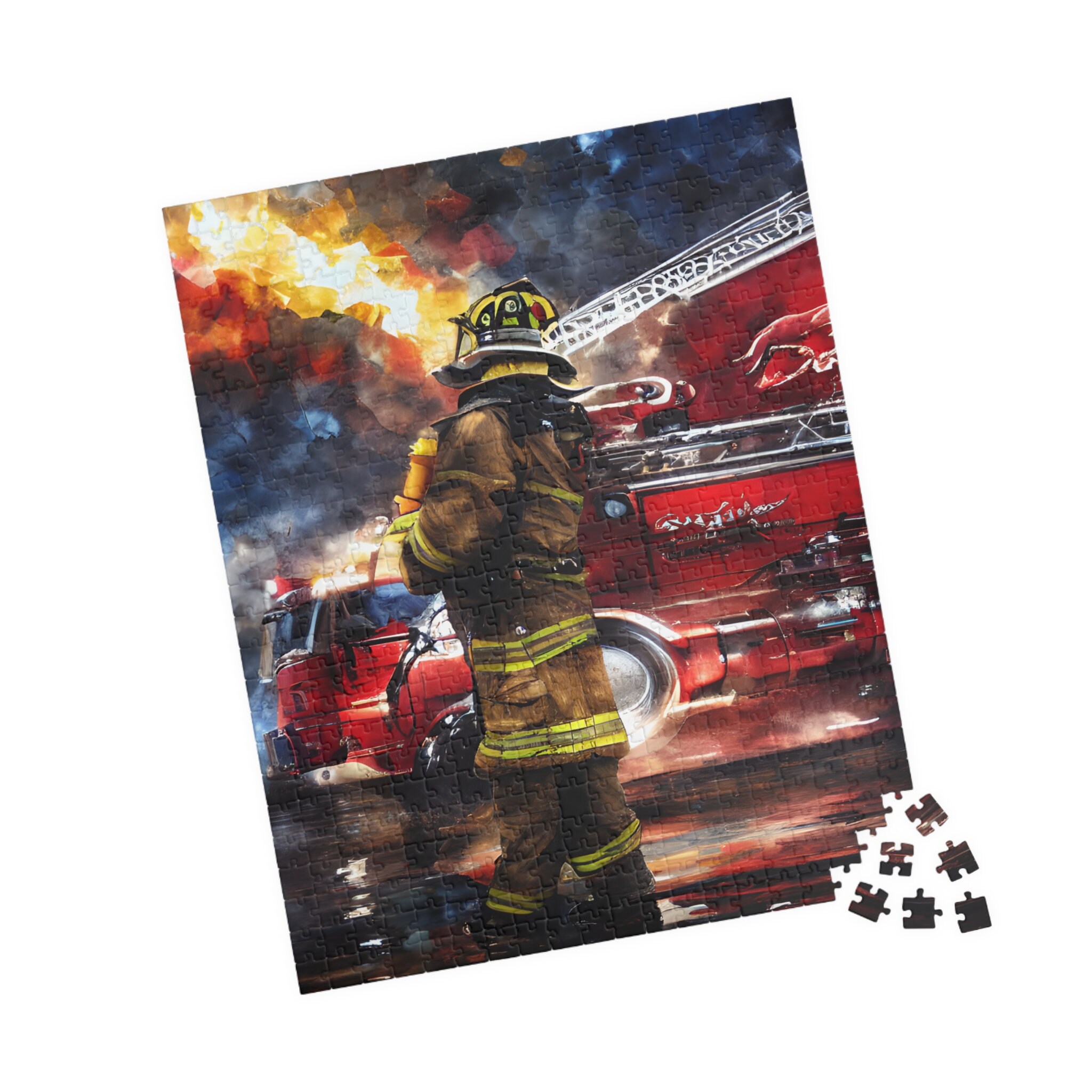 Hcbyk the Firefighter Fine Art by Kimberly Klein 500 Piece Jigsaw ...